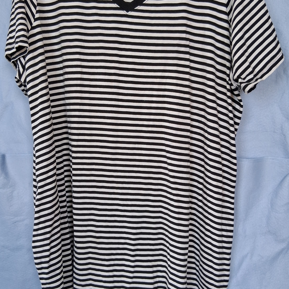 Terra & Sky Black/white Striped Short Sleeve Tee Dress